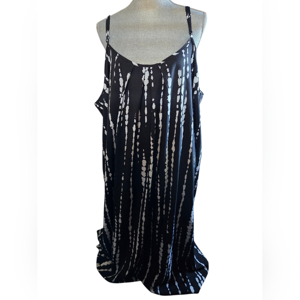 US Women's Plus Size 8XL Shein Pullover Spaghetti Strap Blue And White Dress
